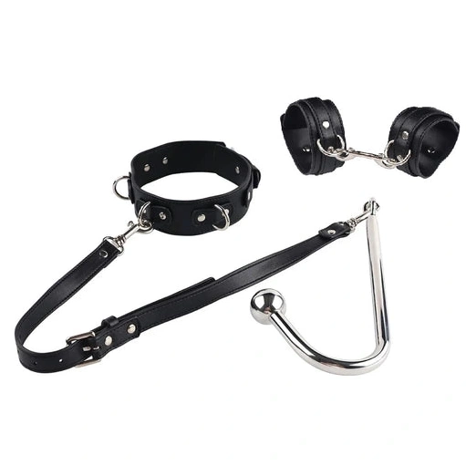 Beaded Anal Cuffs with 5334 and Elegant Hook Collar 0806